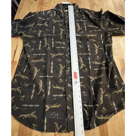 Woolrich Shirt Fish Canoe Graphic Heavyweight Button Up Mens L New - Picture 11 of 12